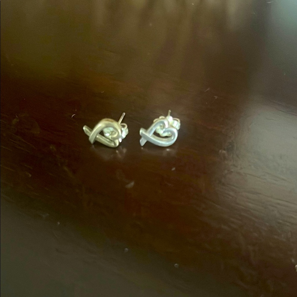 Tiffany sterling silver heart earrings